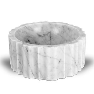lavabo da appoggio / tondo / in marmo / moderno