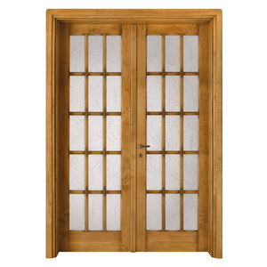 porta da interni / battente / in legno massiccio / con anta laterale fissa