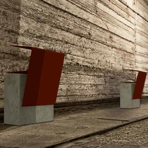 panca pubblica / moderna / in legno / in acciaio