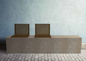 panca pubblica / moderna / in legno / in acciaio