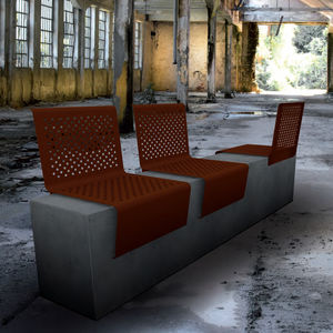 panca pubblica / moderna / in legno / in acciaio