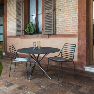 tavolo moderno / in alluminio / tondo / da esterno