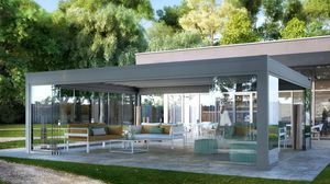 pergola addossata / autoportante / in alluminio / in alluminio estruso