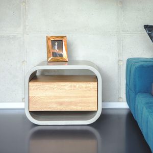credenza moderna / in quercia / in legno massiccio / in calcestruzzo