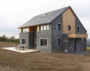 casa prefabbricata / passiva / in legno massiccio assemblato / moderna
