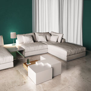 tavolino basso / design originale / in MDF laccato / in quercia naturale