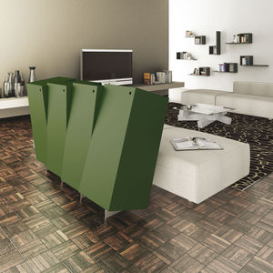 credenza design originale / in metallo / in MDF laccato / con ripiano