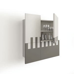 credenza a muro / moderna / in quercia / in MDF laccato