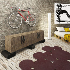 credenza design originale / in legno / con ripiano / nera