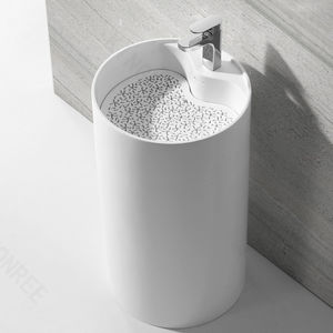 lavabo da terra / tondo / in acrilico / ghisa minerale
