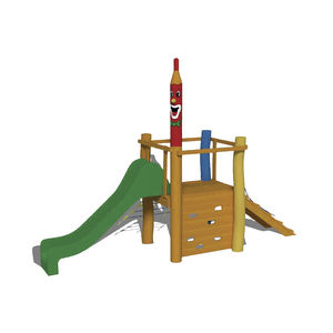 struttura ludica per parco giochi / in legno / in acciaio inossidabile