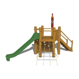 struttura ludica per parco giochi / in legno / in acciaio inossidabile