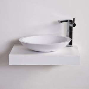 lavabo da appoggio / tondo / ghisa minerale / moderno