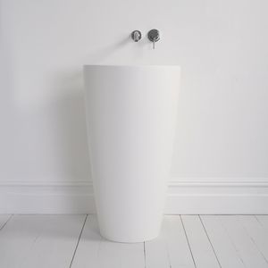 lavabo da terra / tondo / ghisa minerale / moderno