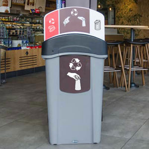 pattumiera pubblica / in plastica riciclata / per spazi pubblici / per raccolta differenziata