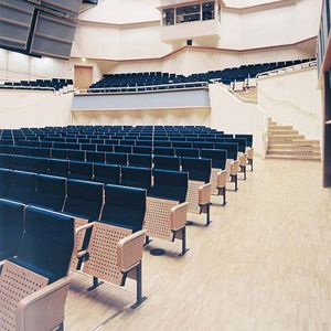 poltrona per auditorium moderna / in metallo / in legno compensato / con tavoletta