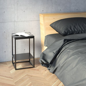 comodino moderno / in quercia / in MDF laccato / in metallo