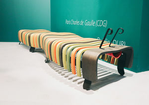 panca pubblica / moderna / in legno / in metallo verniciato