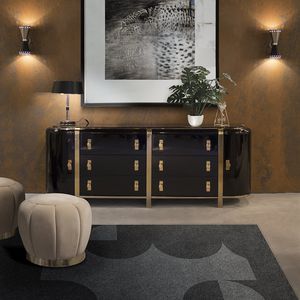 credenza moderna / in quercia / in noce / in vetro