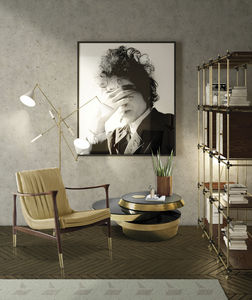 tavolino basso moderno / in acciaio / in rame / in ottone lucidato