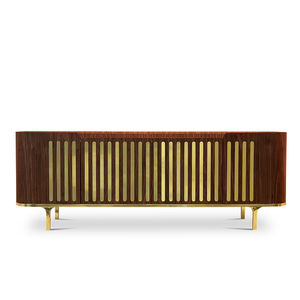 credenza moderna / in ottone lucidato / in noce / in quercia