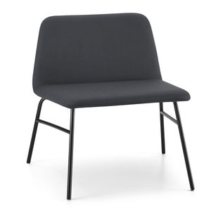 poltrona design scandinavo / in tessuto / in metallo / bianca