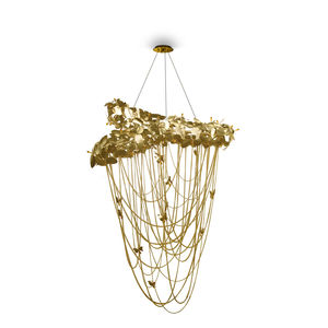 lampadario moderno / in cristallo Swarovski® / in ottone placcato oro / alogeno