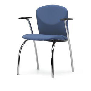 sedia visitatore moderna / con braccioli / imbottita / impilabile