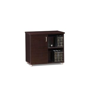 cassettiera per ufficio in legno / 3 cassetti / con sportello battente / classica