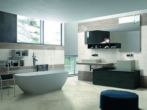 piastrella da bagno / da parete / in gres porcellanato / rettangolare
