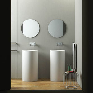 lavabo da terra / tondo / in ceramica / moderno