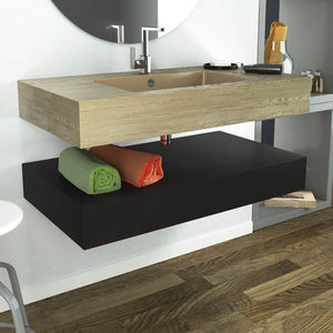 mobile da bagno moderno / in legno / da parete / con cassetti