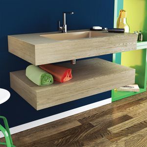 mobile da bagno moderno / in legno / da parete