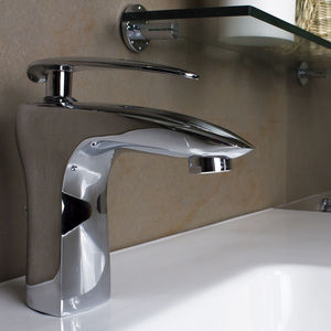 miscelatore per lavabo / in ottone cromato / da bagno / 1 foro