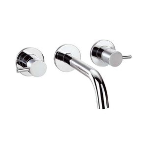 miscelatore doppio comando per lavabo / da incasso / in ottone cromato / da bagno