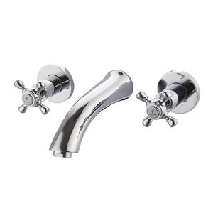 miscelatore doppio comando per lavabo / da incasso / in ottone cromato / da bagno