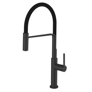 miscelatore in ottone cromato / da bagno / 1 foro / con doccetta estraibile