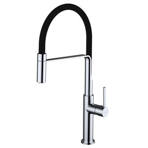 miscelatore in ottone cromato / da cucina / 1 foro / con doccetta estraibile