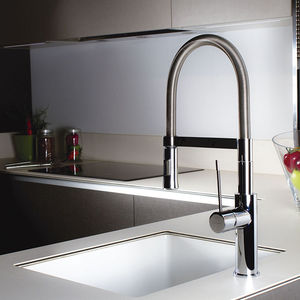miscelatore in ottone cromato / da cucina / 1 foro / contract