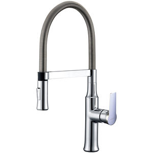 miscelatore in ottone cromato / da bagno / 1 foro / con doccetta estraibile