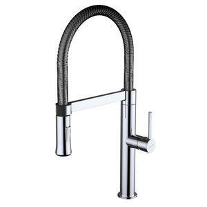 miscelatore in ottone cromato / da cucina / 1 foro / con doccetta estraibile