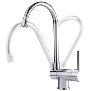 miscelatore in ottone cromato / da cucina / 1 foro / contract