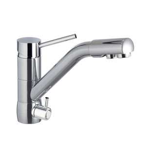 miscelatore in ottone cromato / da cucina / 1 foro / contract