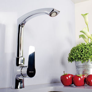 miscelatore in ottone cromato / da cucina / 1 foro / per hotel