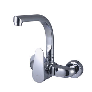 miscelatore da parete / in ottone cromato / da cucina / 2 fori