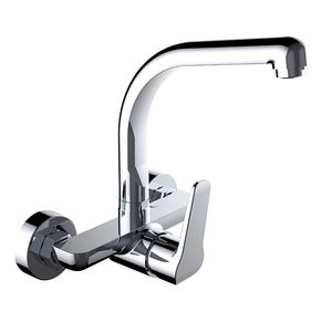 miscelatore da parete / in ottone cromato / da cucina / 2 fori
