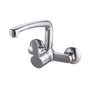 miscelatore da parete / in ottone cromato / da cucina / 2 fori