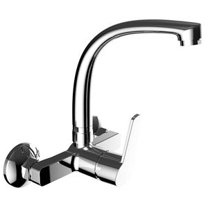 miscelatore da parete / in ottone cromato / da cucina / 2 fori