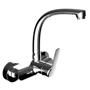 miscelatore da parete / in ottone cromato / da cucina / 2 fori