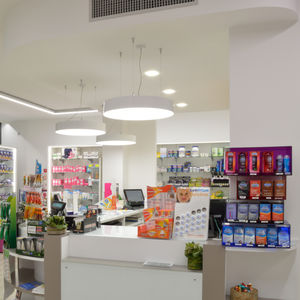 luce a sospensione / LED / rotonda / in metallo